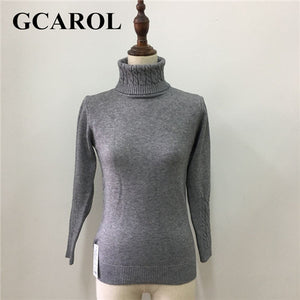 GCAROL New Arrival Women Turtlneck Sweater Twist Stretch Knitted Pullover Autumn Winter Thick Basic Knit Tops With 6 Colors - 64 Corp