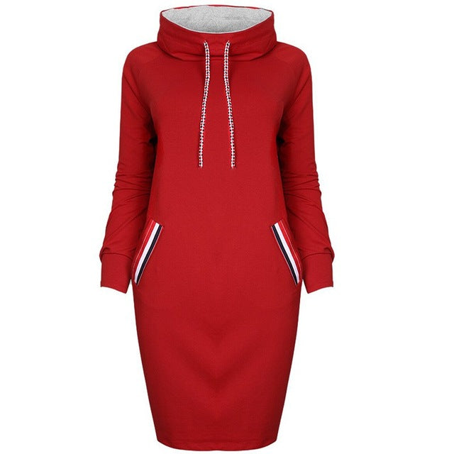 2017 Warm Winter High Quality Hooded Dresses Pocket Long Sleeved Casua –  Sekhon Family Office