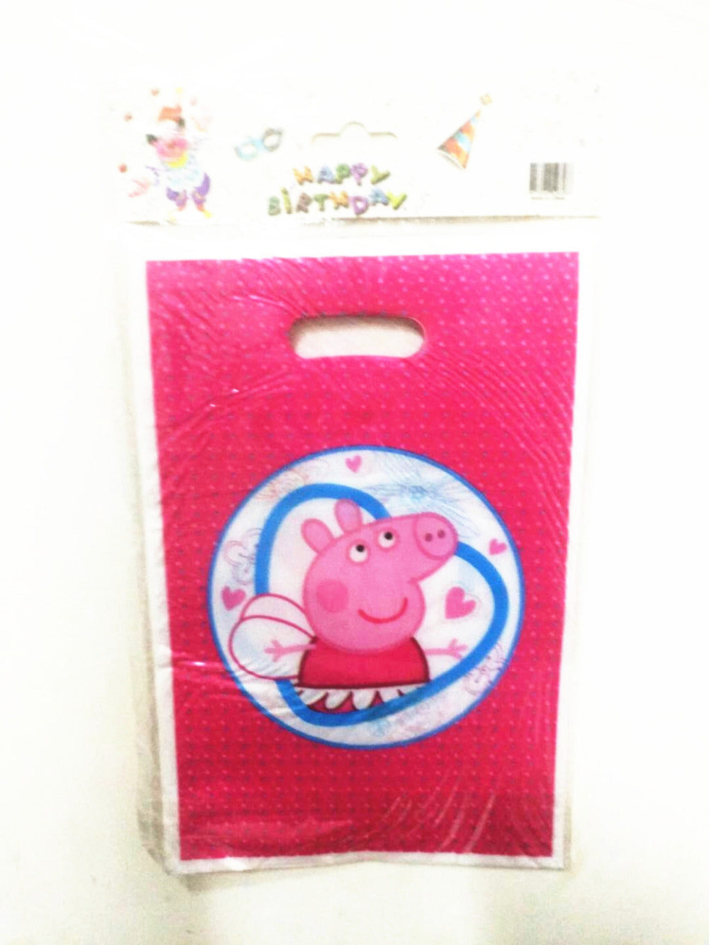 10pcs/lot cartoon peppa pig disposable plastic gift candy bag kids birthday party supplies baby shower loot bags about 16*26cm - 64 Corp