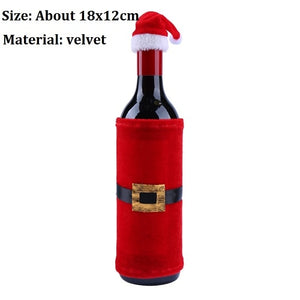 11 Types Christmas Wine Bottle Cover New Year Gift Bag Holder Christmas Decoration For Home Party Dinner Table Decor