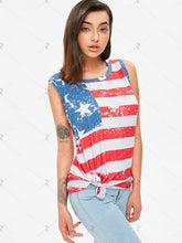 Patriotic High Low Tank Top - Red - 64 Corp