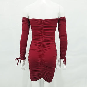Sophisticated Fashion Shoulder Plain Slim Women Dress - 64 Corp