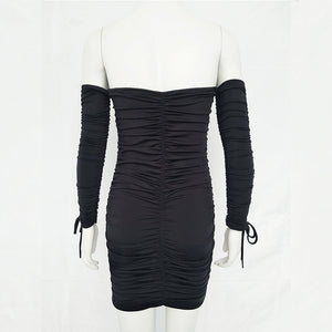 Sophisticated Fashion Shoulder Plain Slim Women Dress - 64 Corp