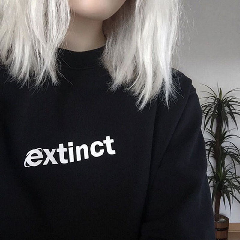 Extinct Sweatshirt 90s Internet Explorer Vaporwave Tumblr Inspired Sweatshirts Pale Pastel Grunge Aesthetic Black Grid - 64 Corp