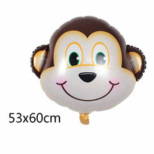 Jungle Animal Party Monkey Lion Foil Balloon Safari Birthday Party Decoration Kids Disposable Tableware Cake Toppers Baby Shower