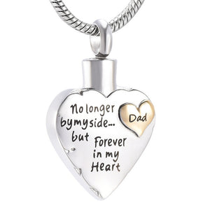 No Longer by My Side but Forever in My Heart Cremation Jewelry for Ashes Stainless Steel Pet Paw Keepsake Memorial Urn Necklace