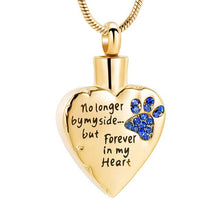 No Longer by My Side but Forever in My Heart Cremation Jewelry for Ashes Stainless Steel Pet Paw Keepsake Memorial Urn Necklace