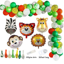 Jungle Animal Party Monkey Lion Foil Balloon Safari Birthday Party Decoration Kids Disposable Tableware Cake Toppers Baby Shower