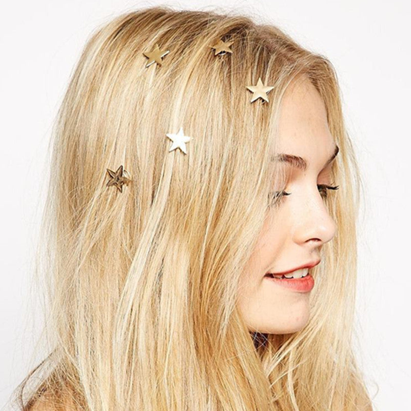 1PCS2016 latest gold stars coil spring clips hairpin Hair Jewelry for woman girl head accessories Wedding - 64 Corp