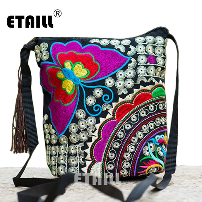 Ethnic Hmong Boho Indian Embroidered Small Shoulder Bag Handmade Fabric Embroidery Logo Luxury Brand Crossbody Bags for Women - 64 Corp