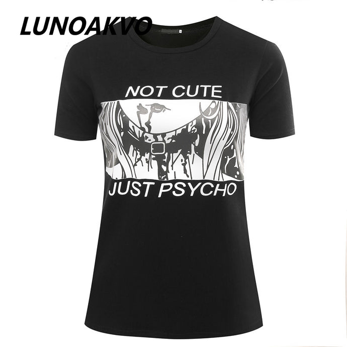 Not Cute Just Psycho T-Shirt // Pastel Goth Vaporwave Grunge Goth Tumblr Clothing Kawaii Hipster Punk Indie Cute Senpai - 64 Corp