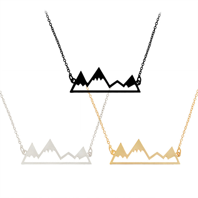 Gold/Silver Minimalist Mountain Top Pendant Snowy Mountain Necklace Hiking Outdoor Travel Jewelry Mountains Climbing Gifts - 64 Corp