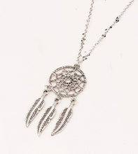 Bohemia Vintage Silver Plated Dreamcatch Feather Pendants Necklace For Women Choker Statement Necklace Fashion Boho Jewelry - 64 Corp