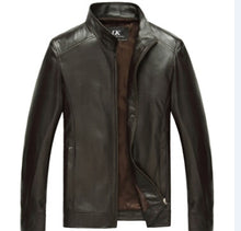 Luxury Genuine sheepskin leather jacket  Brand Dusen Klein men slim Designer spring leather coats Black/Brown 14B0109