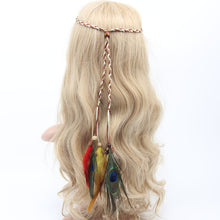 bohemian peacock feather braided headband hair head bands beach accessories for women girl hairband ornaments tiara decorations - 64 Corp