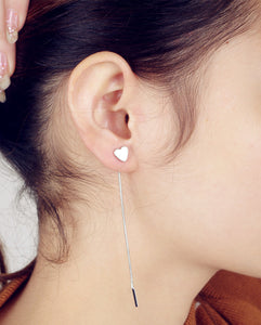 New Simple Punk Triangular Heart Geometric Metal Chain Tassels Ear Jewelry Drop Earrings Vintage Long Chain Earring Wholesale - 64 Corp