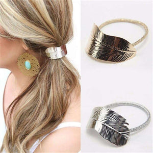 1PC Fashion Sexy Women Lady Leaf Hair Band Rope Headband Elastic Ponytail Holder Party Vacation Hairband Hair Accessories - 64 Corp