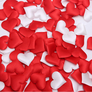 100pcs 3.2cm DIY Heart petals wedding decorations Satin Heart Shaped Fabric Artificial flower petals wedding decor supplies