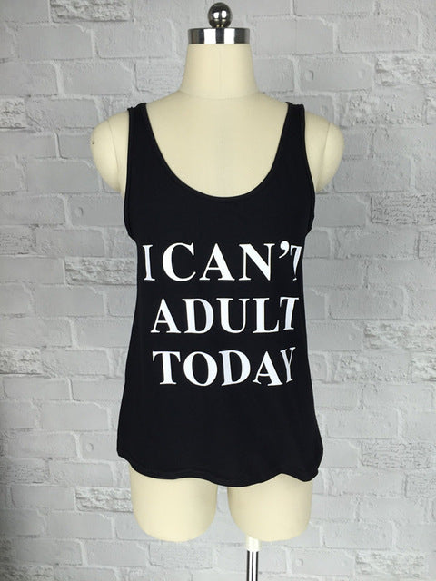 Vest Tops Letter Printed Tank Top - 64 Corp