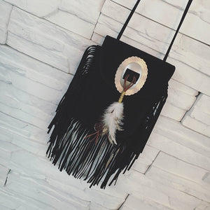 New Vintage Bohemian Fringe Messenger Crossbody Bag Purse Women Tassel Boho Hippie Gypsy Fringed Tote Handbag Womens - 64 Corp