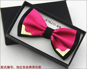 New Style Fashion Boutique Metal Head Bow Ties For Groom Men Women Butterfly Solid Bowtie Classic Gravata Cravat Freeshipping - 64 Corp