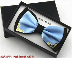 New Style Fashion Boutique Metal Head Bow Ties For Groom Men Women Butterfly Solid Bowtie Classic Gravata Cravat Freeshipping - 64 Corp