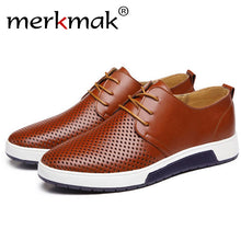 Merkmak 2017 Hot Sale Men's Shoes Genuine Leather Holes Design Breathable Shoes Spring Autumn Business Men Sapatos Masculinos - 64 Corp