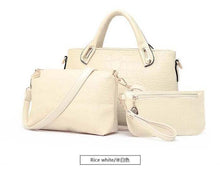 big bag bolsas femininas new minimalist luxury crocodile pattern fashion women handbag  PU Leather bag 3 pieces - 64 Corp