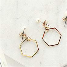 The pendants Square contracted fashion minimalist geometric triangle circle pearl earring eardrop female accessories - 64 Corp