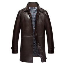 new arrival autumn and winter mens outwear conventional genuine Lambskin leather double attached collar long coats