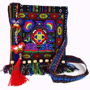 Free shipping fees Vintage Hmong Tribal Ethnic Thai Indian Boho shoulder bag message bag for women embroidery Tapestry SYS-005. - 64 Corp