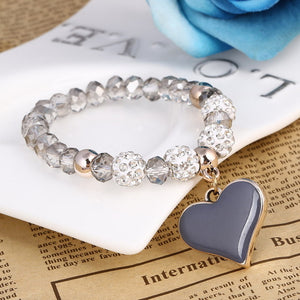 ZOSHI Romantic Vintage Bracelets For Women Heart Pendant Bracelets with crystal Shambhala Beads Fit Pan Bracelets Jewelry - 64 Corp