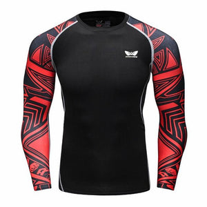 Men Compression Long sleeve Breathable Quick Dry T Shirts Bodybuilding Weight lifting Base Layer Fitness Tight Tops T-shirt - 64 Corp