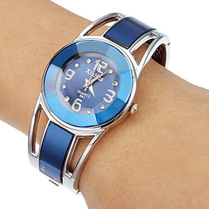 2017 Hot Sell Xinhua Bracelet Watch Women Blue Luxury Brand Stainless Steel Dial Quartz Wristwatches Ladies Fashion Watches - 64 Corp