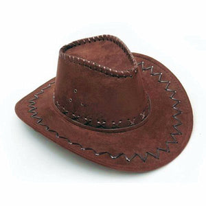 Cowboy Hat Suede Look Wild West Fancy Dress Men Ladies Cowgirl Unisex Hat Hot 2016 New Coffee - 64 Corp