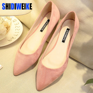 SHIDIWEIKE New Women Suede Flats Fashion High Quality Basic Mixed Colors Pointy Toe Ballerina Ballet Flat Slip On Shoes B587 - 64 Corp