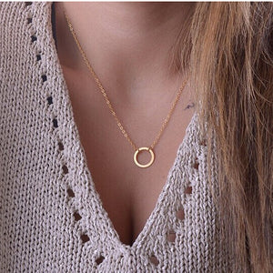 Circle Pendants Necklaces Eternity Collares Minimalist Jewelry Dainty Forever Women Necklace Gift - 64 Corp