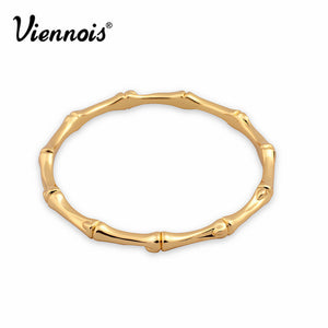 Viennois Rose Gold/Gold/Silver Color Woman Bracelet & Bangles Minimalist Skinny Bangles Female Bamboo Shape Bangles Jewelry - 64 Corp