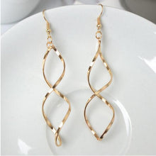 The New Minimalist Spiral Curled Silver Earrings, Design Sense Of Wave Curve Gold Drop Earrings Female Jewelry Long Earrings - 64 Corp