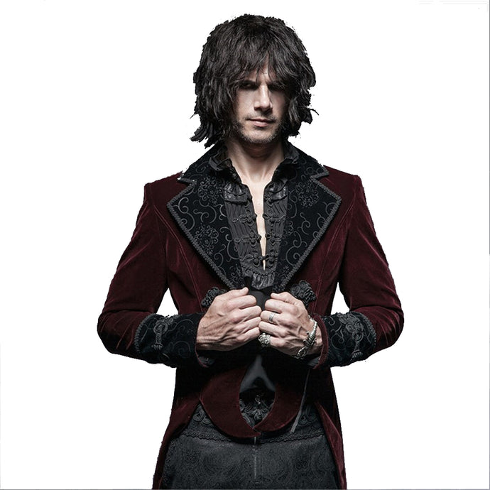 Gothic Gentleman Classical Velour Long Jacket - 64 Corp