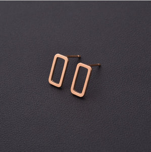 New Punk Minimalist Word Stud Earrings Fashion Allergy Rod Earpins Ear Plug Alloy Earrings - 64 Corp