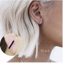 New Punk Minimalist Word Stud Earrings Fashion Allergy Rod Earpins Ear Plug Alloy Earrings - 64 Corp