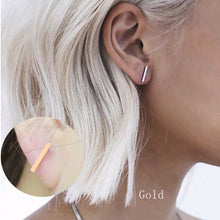 New Punk Minimalist Word Stud Earrings Fashion Allergy Rod Earpins Ear Plug Alloy Earrings - 64 Corp