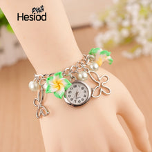Boho Summer Fashion Women Bracelet Watch Female Clock Hand Made Clay Butterfly Flower Link Chain Wristwatches Femme Watch - 64 Corp