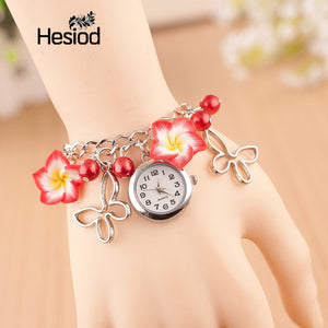 Boho Summer Fashion Women Bracelet Watch Female Clock Hand Made Clay Butterfly Flower Link Chain Wristwatches Femme Watch - 64 Corp