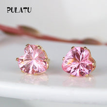 9 Color Hot Sale Heart Earring For Girl 8mm Crystal Stud Earrings Geometric Rhinestone Minimalist Women Jewelry PULATU BK668 - 64 Corp