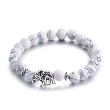 Classic Natural Stone Buddha Charm Bracelet  For Women Chic Silver Color Elephant Beads Bracelets Fashion Men Jewelry - 64 Corp