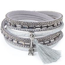 Rhinestone Feather Wide Multilayer Leather Bracelet Magnetic Tassel Bracelet Women Wrap Charm Boho Bohemian Bracelets Bangle Men - 64 Corp