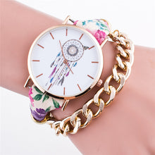 FUNIQUE Boho New Women Wrist Watches Flower Dreamcatcher Dream Catcher Watch Leather Gold Chains Ladies Bracelet Watch - 64 Corp