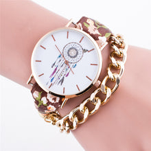 FUNIQUE Boho New Women Wrist Watches Flower Dreamcatcher Dream Catcher Watch Leather Gold Chains Ladies Bracelet Watch - 64 Corp